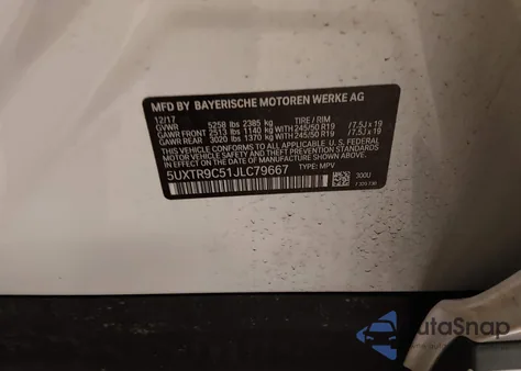 2018 BMW X3 xDrive30I from USA, damaged, VIN 5UXTR9C51JLC79667